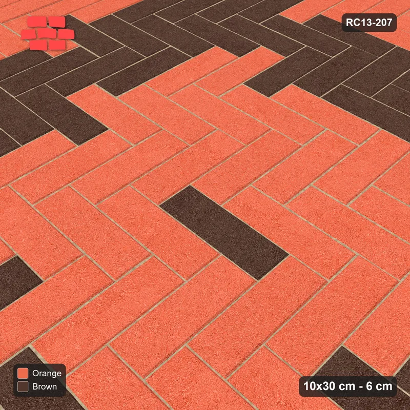 Interlock (Pasco) 10x30 cm · RC13-207 · Herringbone 90 40 cm concentric rings · Side view