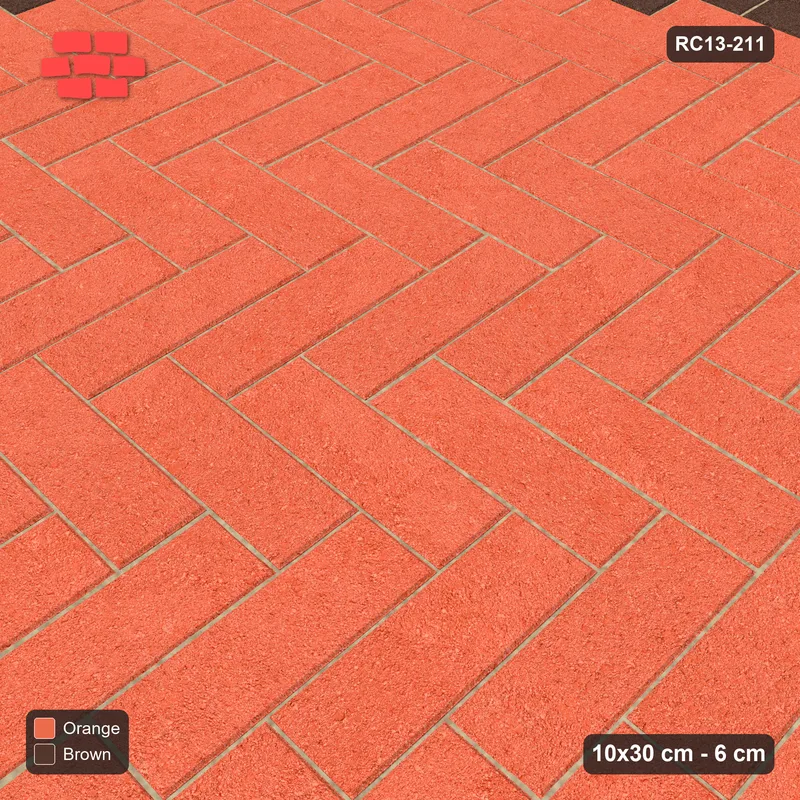 Interlock (Pasco) 10x30 cm · RC13-211 · Herringbone 90 30 cm accent border with Kerb 42F frame · Side view