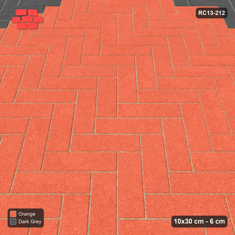 Interlock (Pasco) 10x30 cm · RC13-212 · Herringbone 45 30 cm accent border · Side view