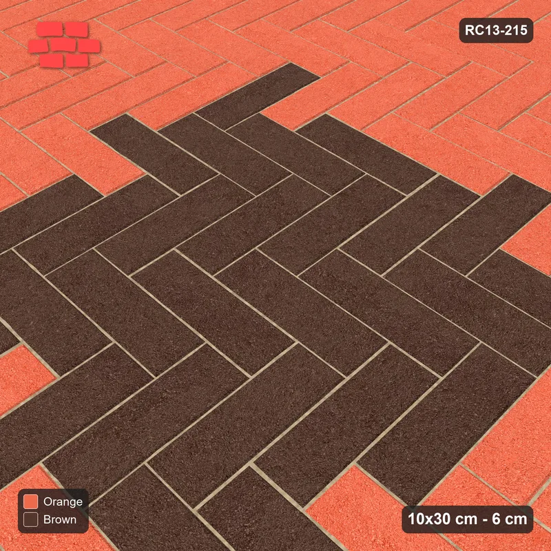 Interlock (Pasco) 10x30 cm · RC13-215 · Herringbone 90 90 cm centre medallion · Side view