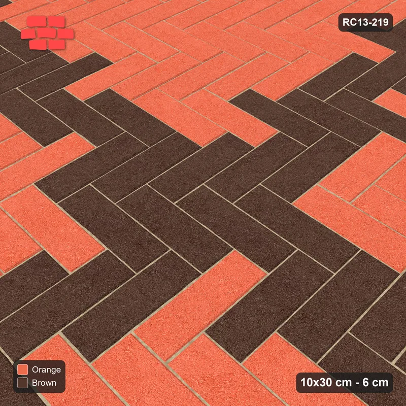 Interlock (Pasco) 10x30 cm · RC13-219 · Herringbone 90 30 cm cross · Side view