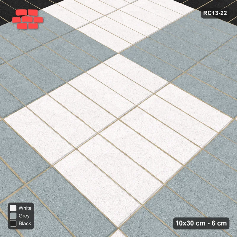 Interlock (Pasco) 10x30 cm · RC13-22 · Plank field with double soldier border · Side view
