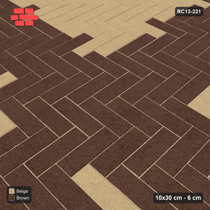 Interlock (Pasco) 10x30 cm · RC13-221 · Herringbone 90 60 cm cross · Side view