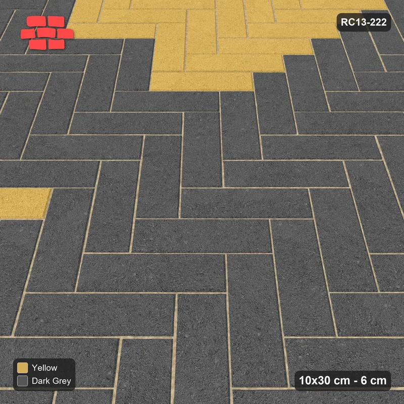 Interlock (Pasco) 10x30 cm · RC13-222 · Herringbone 45 60 cm cross · Side view