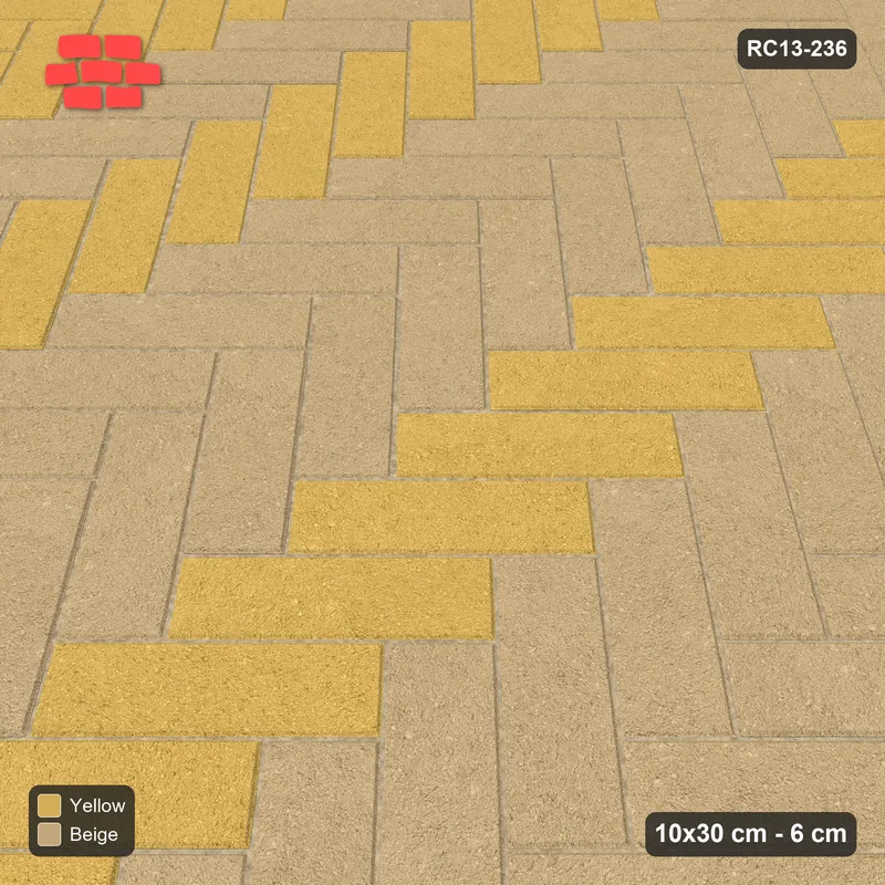 Interlock (Pasco) 10x30 cm · RC13-236 · Herringbone 45 30 cm colour columns · Side view