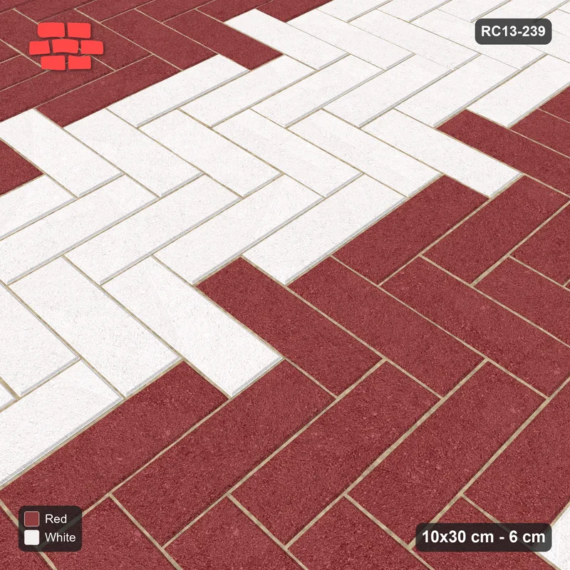 Interlock (Pasco) 10x30 cm · RC13-239 · Herringbone 90 60 cm colour columns · Side view