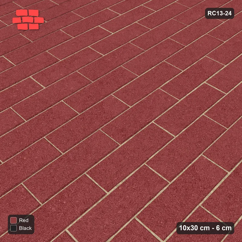 Interlock (Pasco) 10x30 cm · RC13-24 · Vertical half-bond with Kerb 30B 20 frame · Side view