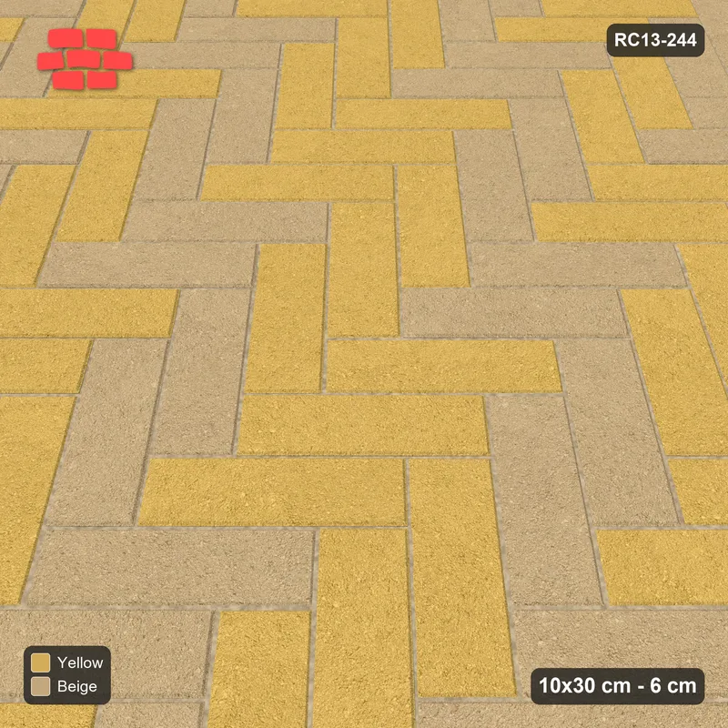 Interlock (Pasco) 10x30 cm · RC13-244 · Herringbone 45 30 cm diagonal stair stripes · Side view