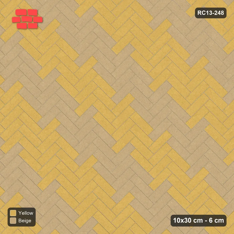 Interlock (Pasco) 10x30 cm · RC13-248 · Herringbone 45 60 cm diagonal stair stripes · Top view