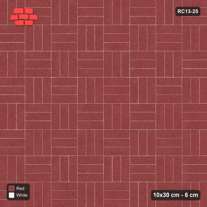 Interlock (Pasco) 10x30 cm · RC13-25 · Basketweave field with ivory soldier border · Top view