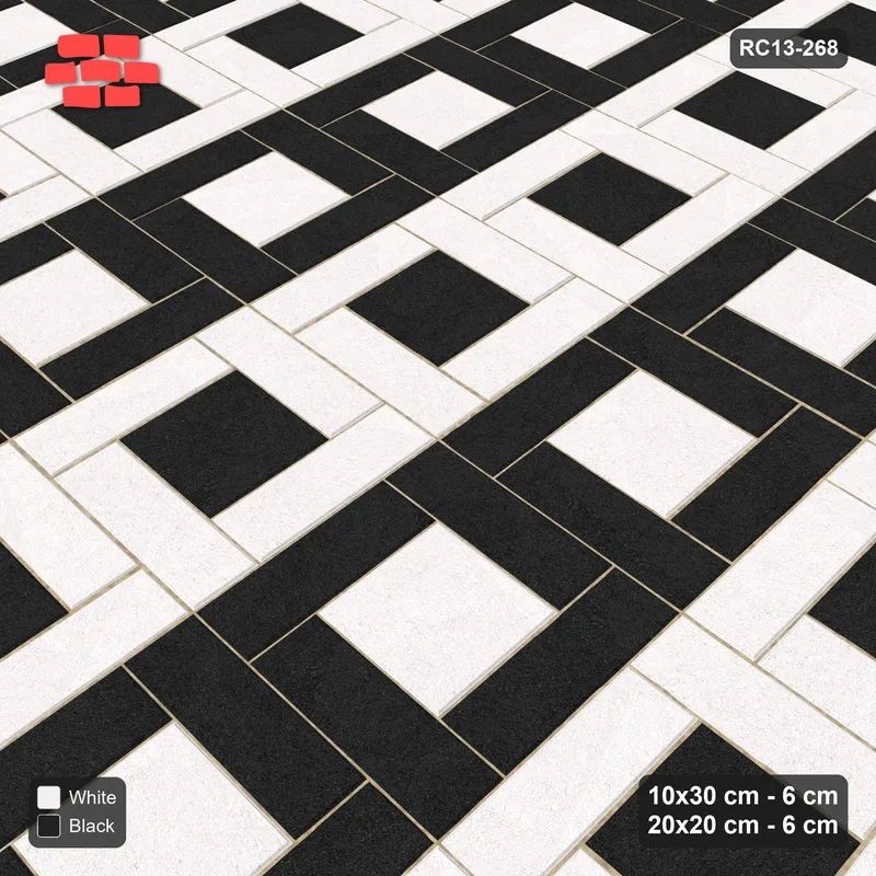 Interlock (Pasco) 10x30 cm · RC13-268 · Pinwheel ACW, 20x20 Centres, Column Bands - Contrast · Side view