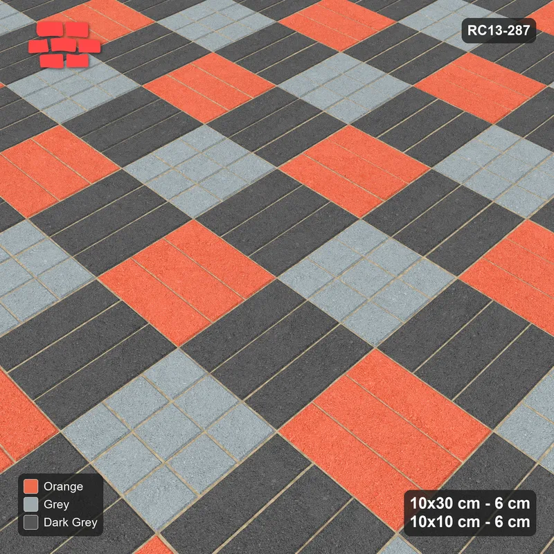 Interlock (Pasco) 10x30 cm · RC13-287 · Weave-3 + 10x10 Dots, Grid 1:3, Two-Tone Weave - Sunset Slate · Side view