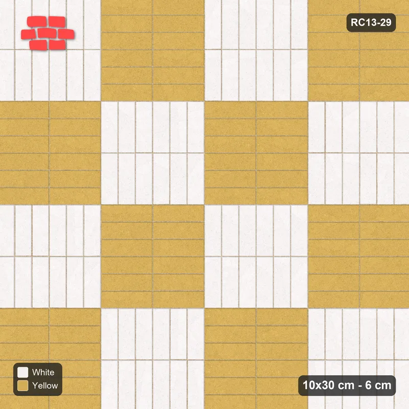 Interlock (Pasco) 10x30 cm · RC13-29 · Alternating plank panels 60 cm · Top view