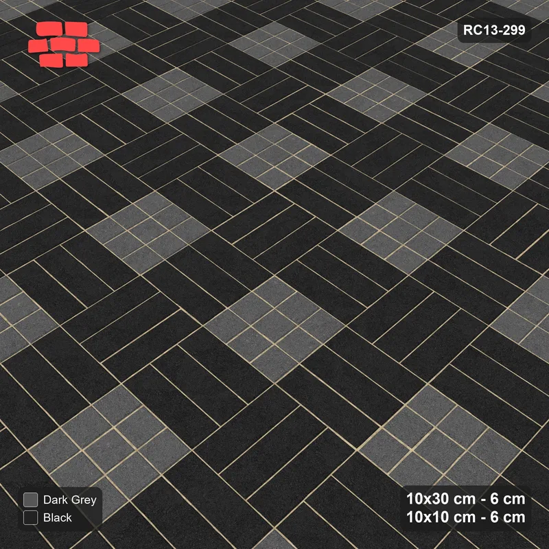 Interlock (Pasco) 10x30 cm · RC13-299 · Weave-3 + 10x10 Dots, Grid 1:3, Solid Planks - Night Sky · Side view