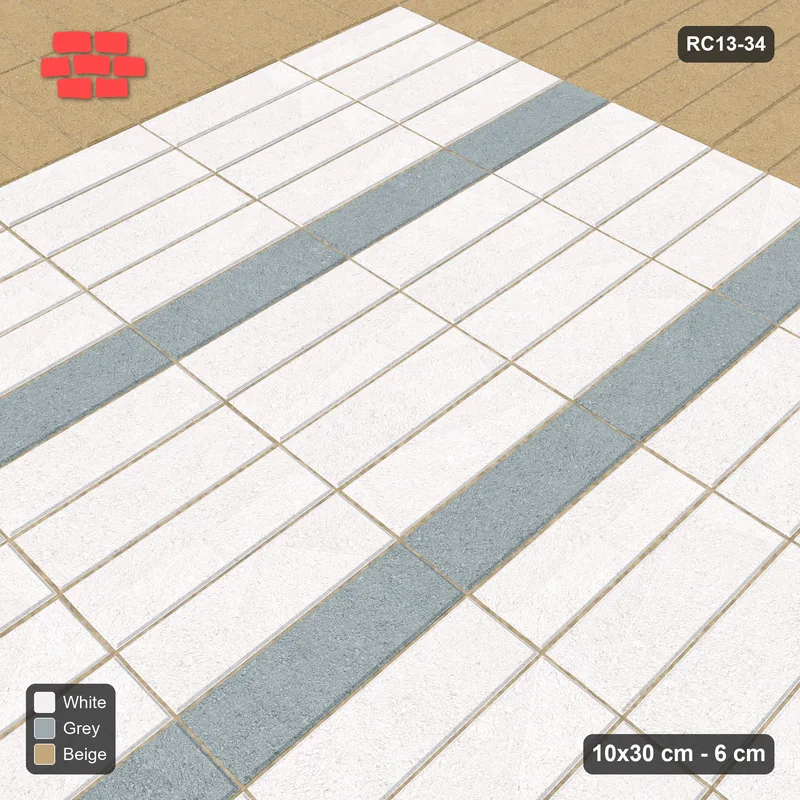 Interlock (Pasco) 10x30 cm · RC13-34 · Vertical plank field with double soldier border · Side view
