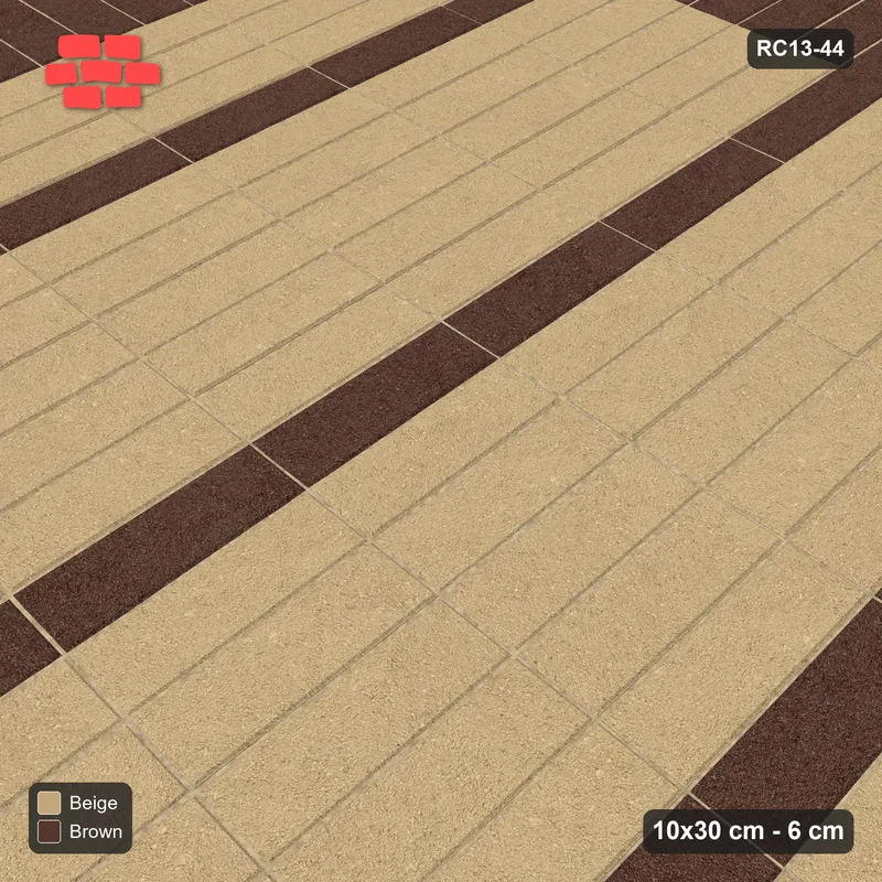 Interlock (Pasco) 10x30 cm · RC13-44 · Vertical plank field with soldier border · Side view