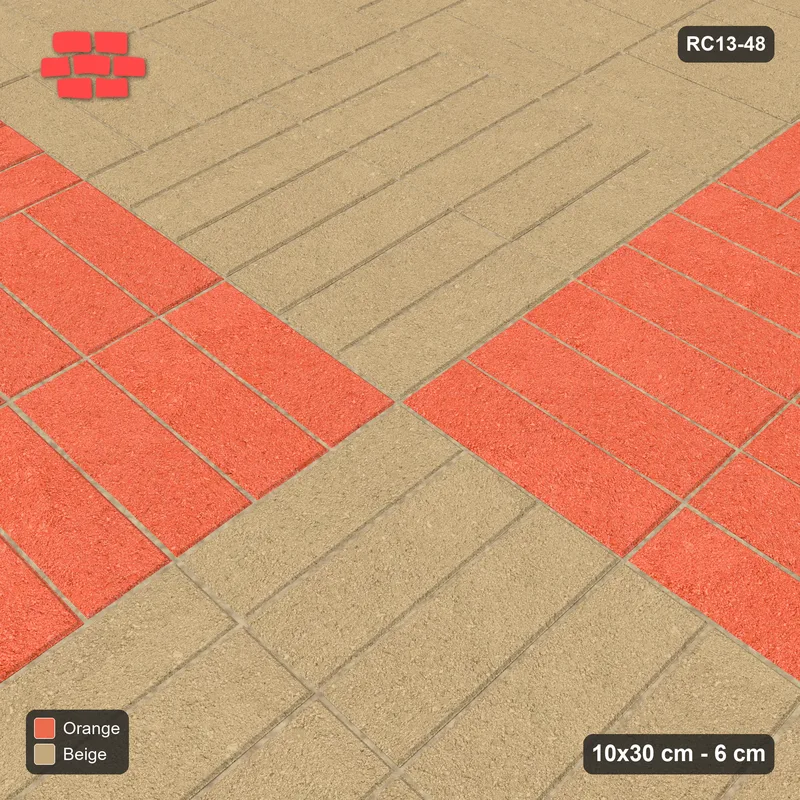 Interlock (Pasco) 10x30 cm · RC13-48 · Double basketweave with large checker · Side view