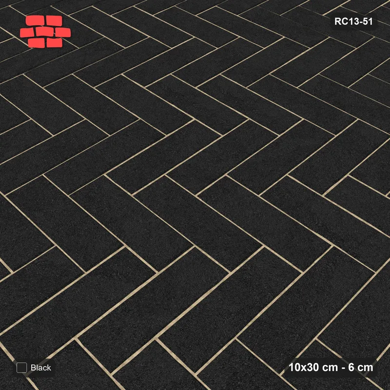 Interlock (Pasco) 10x30 cm · RC13-51 · Herringbone 90 solid · Side view