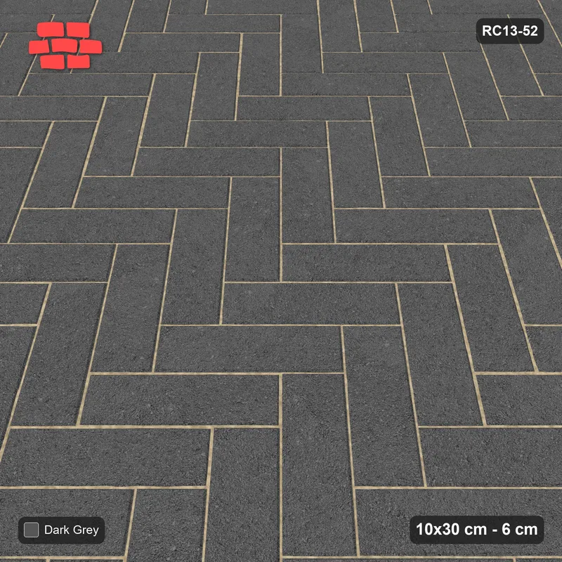 Interlock (Pasco) 10x30 cm · RC13-52 · Herringbone 45 solid · Side view
