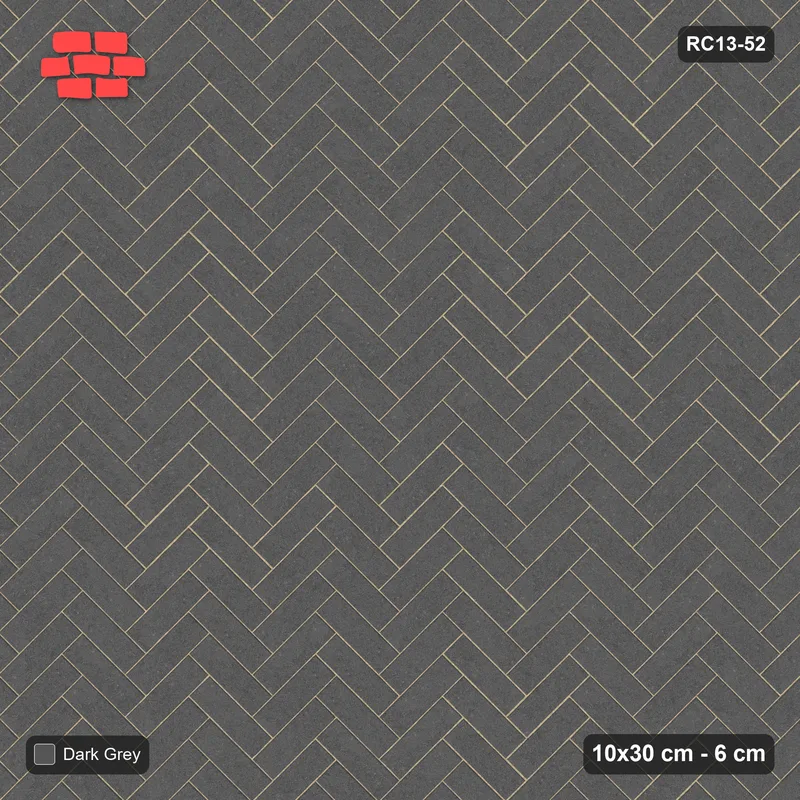Interlock (Pasco) 10x30 cm · RC13-52 · Herringbone 45 solid · Top view