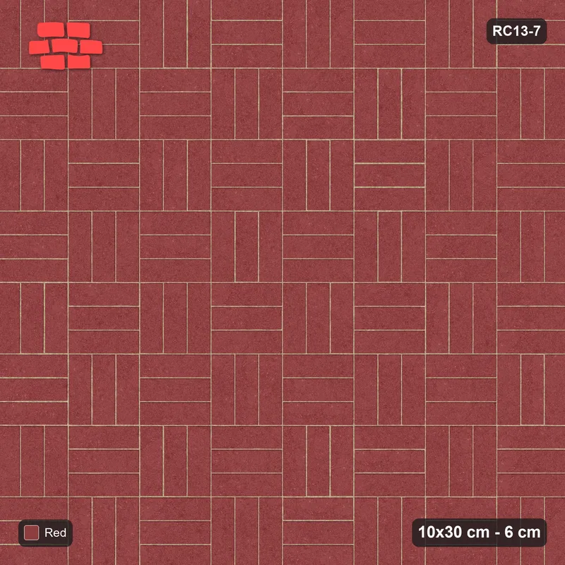 Interlock (Pasco) 10x30 cm · RC13-7 · Basketweave 3 to 1 · Top view