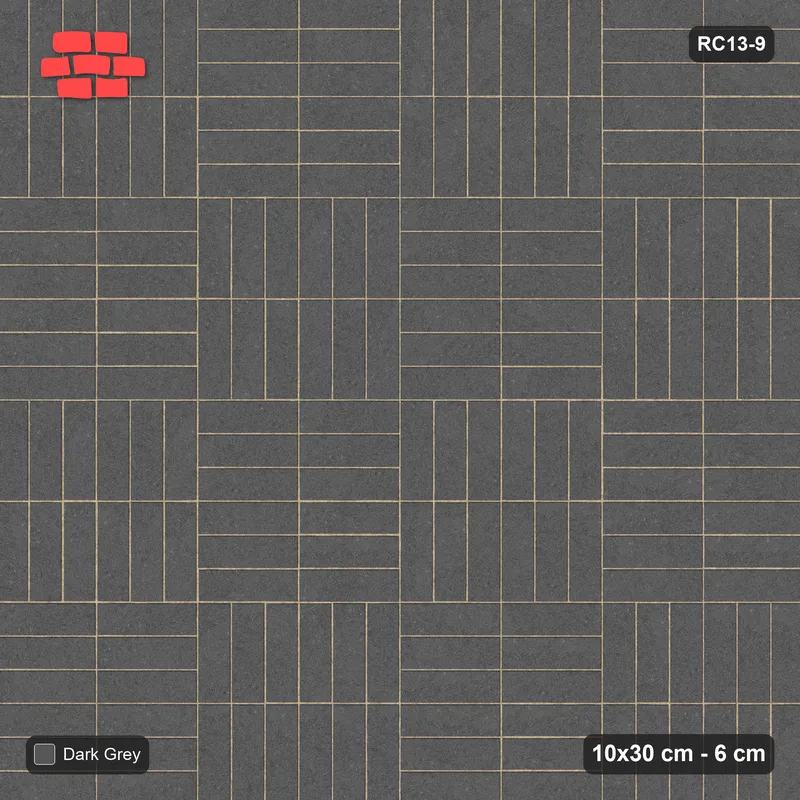 Interlock (Pasco) 10x30 cm · RC13-9 · Double basketweave · Top view