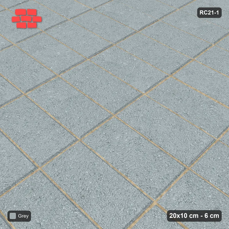 Interlock (Pasco) 20x10 cm · RC21-1 · Stack Bond · Side view