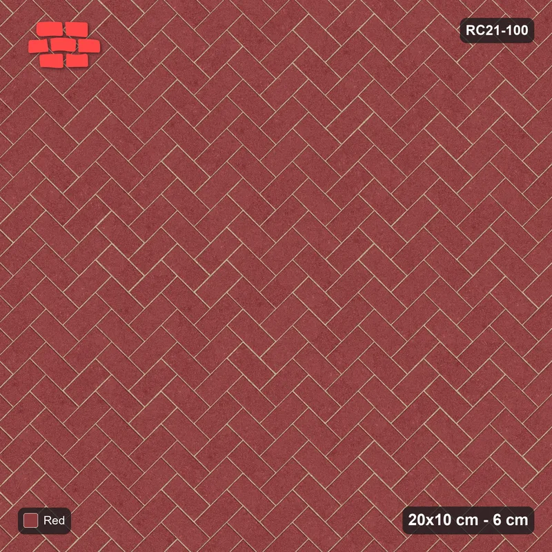 Interlock (Pasco) 20x10 cm · RC21-100 · Herringbone 45 · Top view