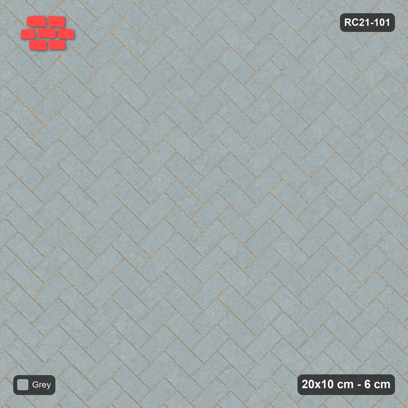 Interlock (Pasco) 20x10 cm · RC21-101 · Herringbone 45 · Top view