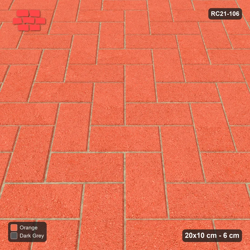 Interlock (Pasco) 20x10 cm · RC21-106 · Herringbone 45, 38H Kerb Frame · Side view