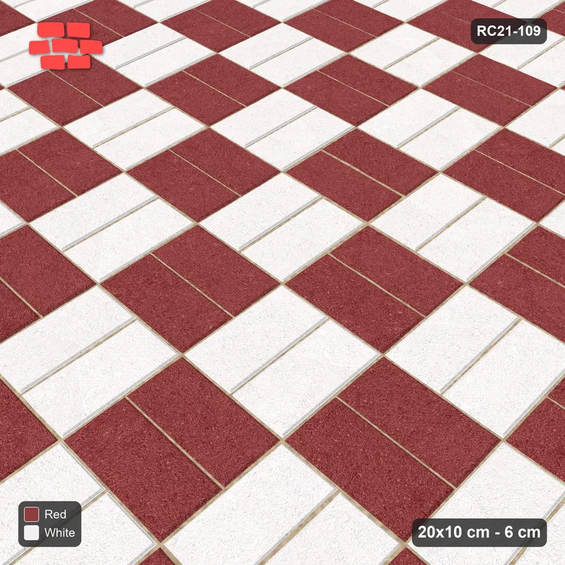 Interlock (Pasco) 20x10 cm · RC21-109 · Basketweave, Chequer Blocks · Side view