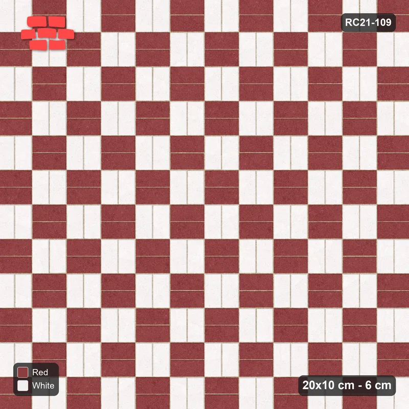 Interlock (Pasco) 20x10 cm · RC21-109 · Basketweave, Chequer Blocks · Top view