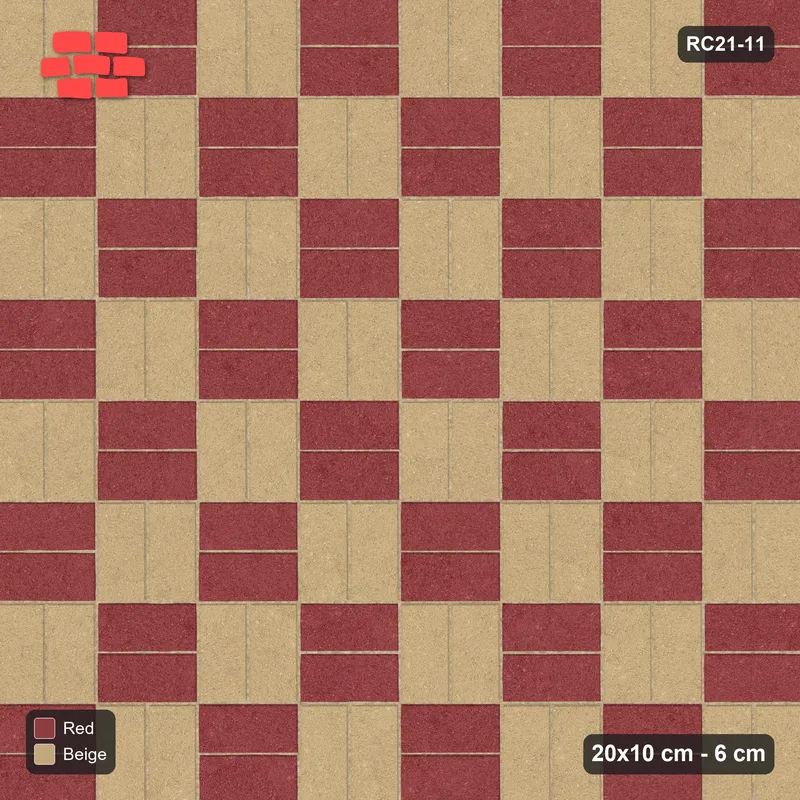 Interlock (Pasco) 20x10 cm · RC21-11 · Basketweave Chequer · Top view