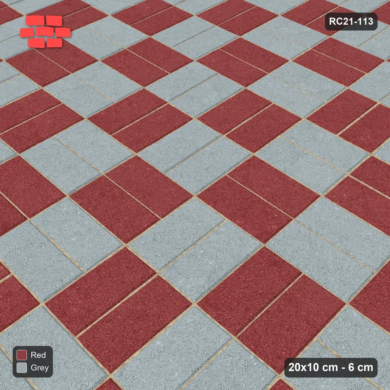 Interlock (Pasco) 20x10 cm · RC21-113 · Double Basketweave, Chequer Groups · Side view