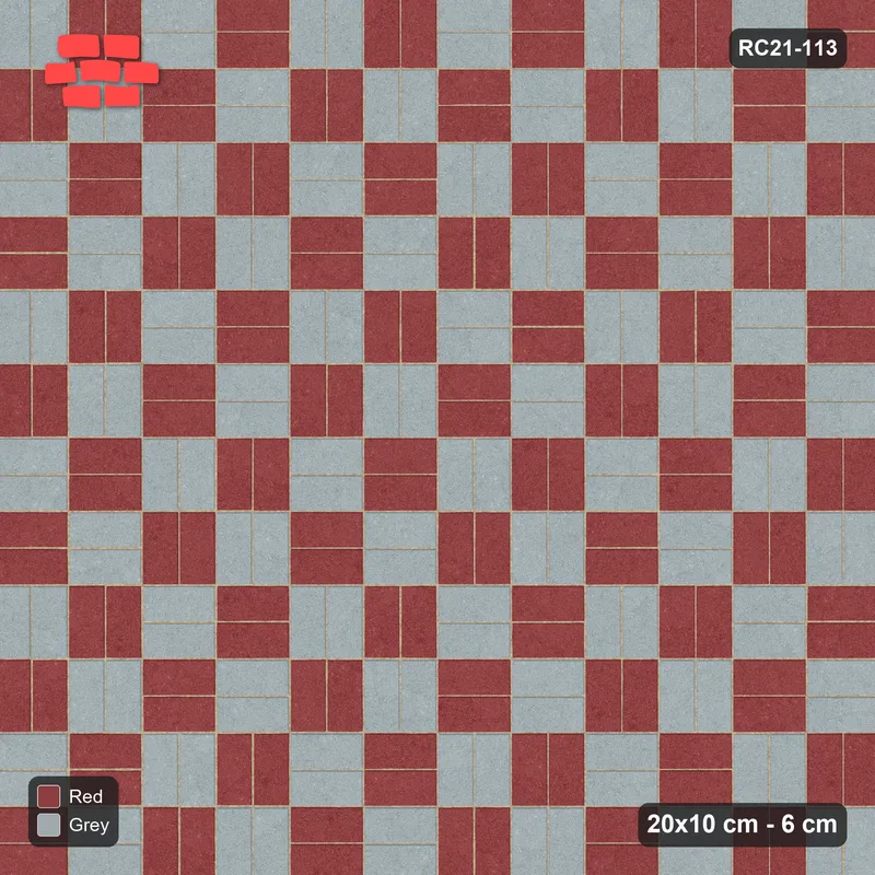 Interlock (Pasco) 20x10 cm · RC21-113 · Double Basketweave, Chequer Groups · Top view
