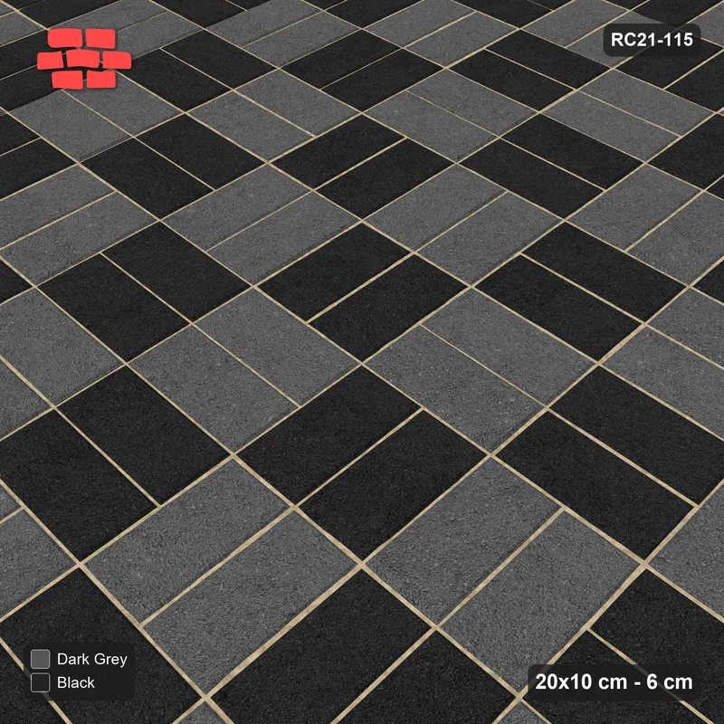 Interlock (Pasco) 20x10 cm · RC21-115 · Double Basketweave, Chequer Groups · Side view