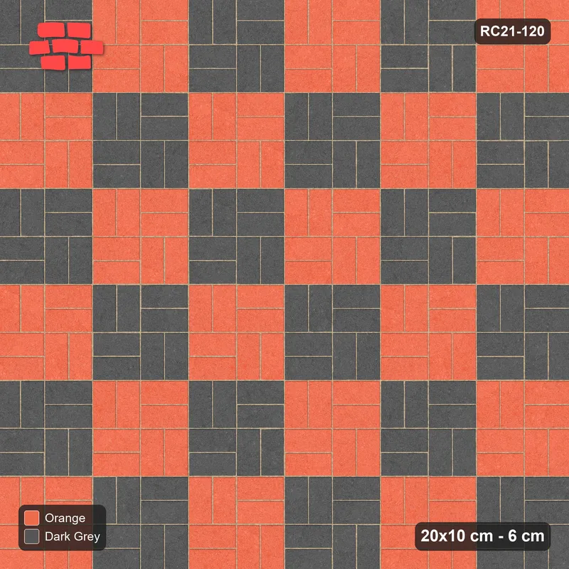 Interlock (Pasco) 20x10 cm · RC21-120 · Basketweave, Large Chequer · Top view