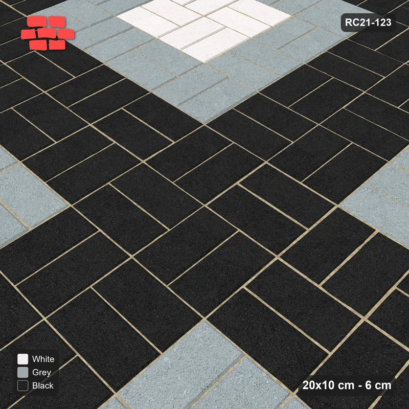 Interlock (Pasco) 20x10 cm · RC21-123 · Basketweave, Medallion Squares · Side view