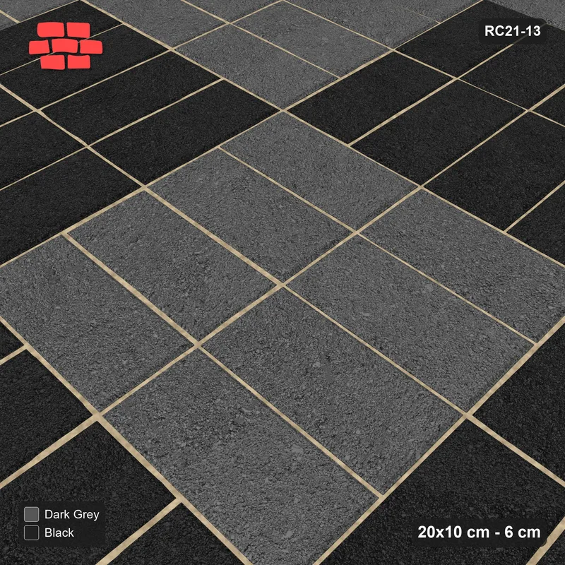 Interlock (Pasco) 20x10 cm · RC21-13 · Double Basketweave Chequer · Side view