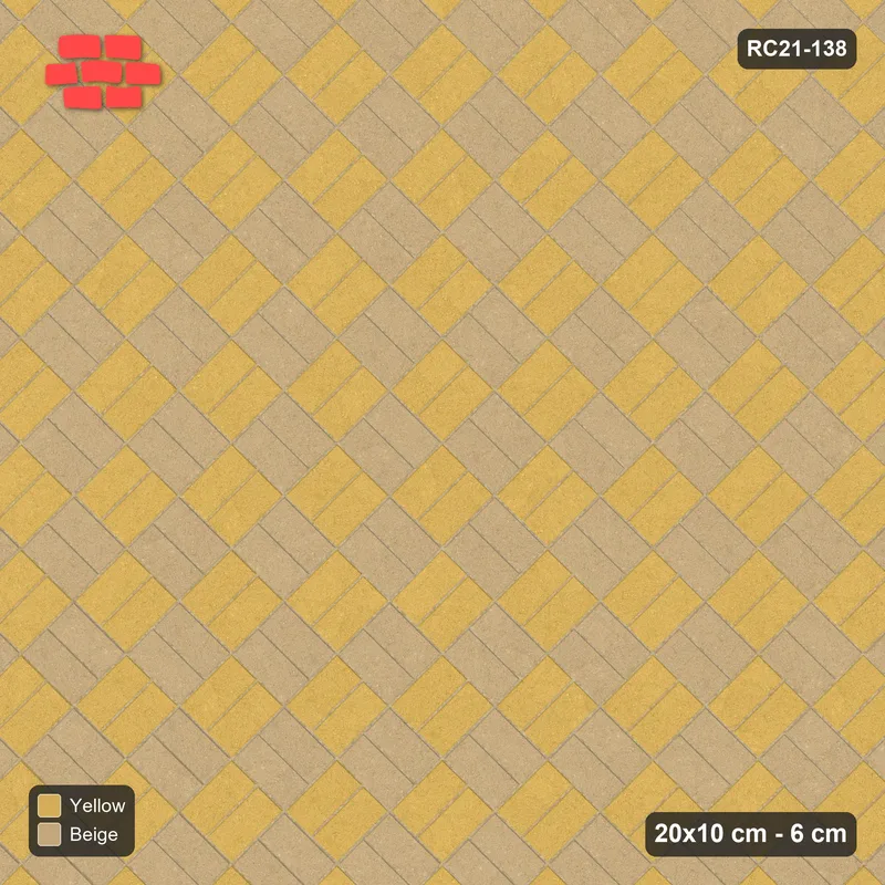 Interlock (Pasco) 20x10 cm · RC21-138 · Diagonal Parquet, Chequer · Top view