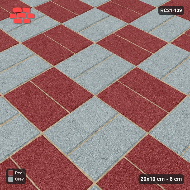 Interlock (Pasco) 20x10 cm · RC21-139 · Basketweave, Chequer Blocks, 40B Kerb Frame · Side view