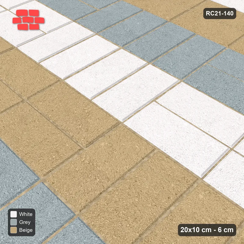 Interlock (Pasco) 20x10 cm · RC21-140 · Double Basketweave, Striped Rows, 40F Kerb Frame · Side view