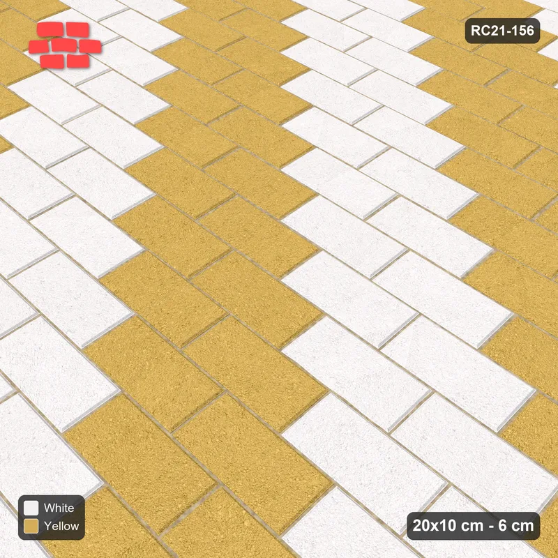 Interlock (Pasco) 20x10 cm · RC21-156 · Running Bond, Diagonal Steps 40 · Side view