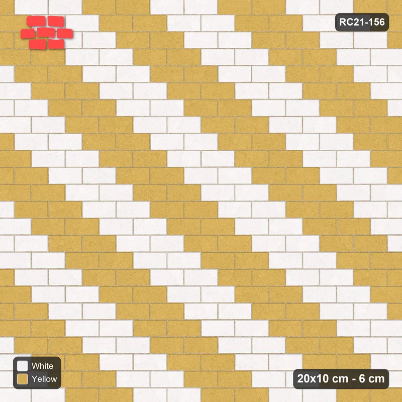 Interlock (Pasco) 20x10 cm · RC21-156 · Running Bond, Diagonal Steps 40 · Top view