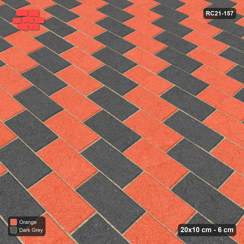 Interlock (Pasco) 20x10 cm · RC21-157 · Running Bond, Diagonal Steps 20 · Side view