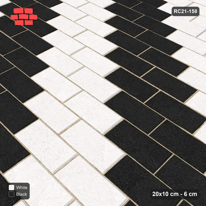 Interlock (Pasco) 20x10 cm · RC21-158 · Running Bond, Diagonal Steps 40 · Side view