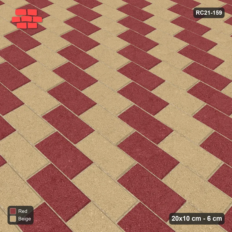 Interlock (Pasco) 20x10 cm · RC21-159 · Running Bond, Diagonal Steps 20 · Side view