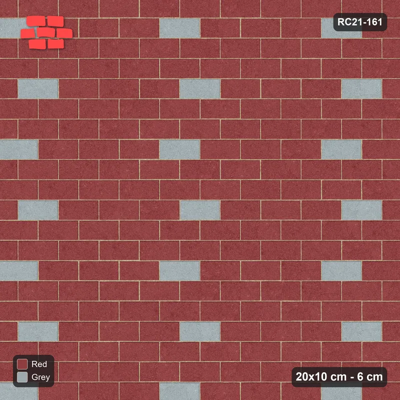 Interlock (Pasco) 20x10 cm · RC21-161 · Running Bond, Accent Dots · Top view