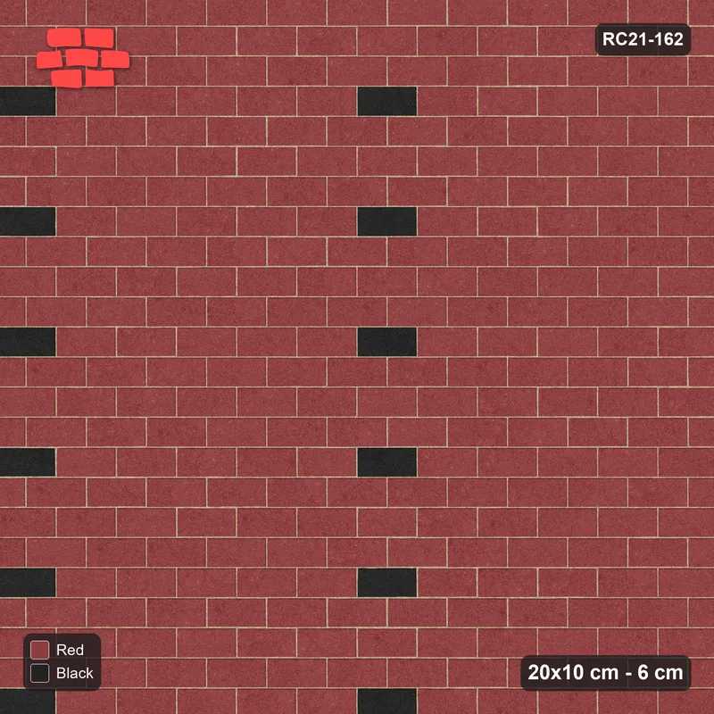 Interlock (Pasco) 20x10 cm · RC21-162 · Running Bond, Accent Dots · Top view