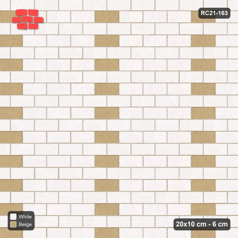 Interlock (Pasco) 20x10 cm · RC21-163 · Running Bond, Accent Dots · Top view